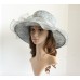 NEW Church Derby Wedding Lace & Organza Soft Dress hat Gray VF514  eb-05695381
